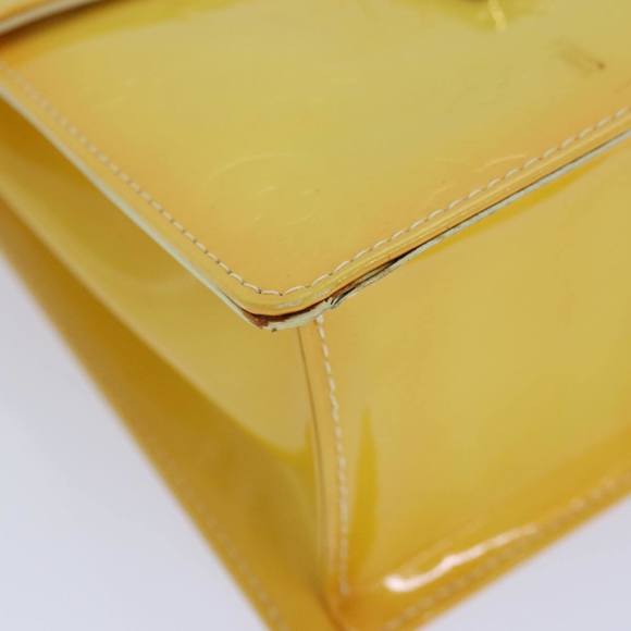LOUIS VUITTON Monogram Vernis Spring Street Bag Lime Yellow M91068 Auth 86715 - Picture 14 of 16